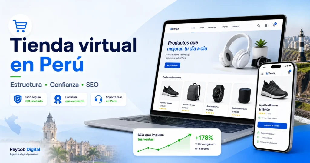 Tienda virtual en Perú con estructura confianza y SEO para vender online