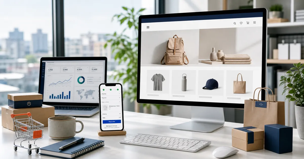 Diseño de tiendas virtuales con catálogo, checkout móvil, productos y analítica de ventas
