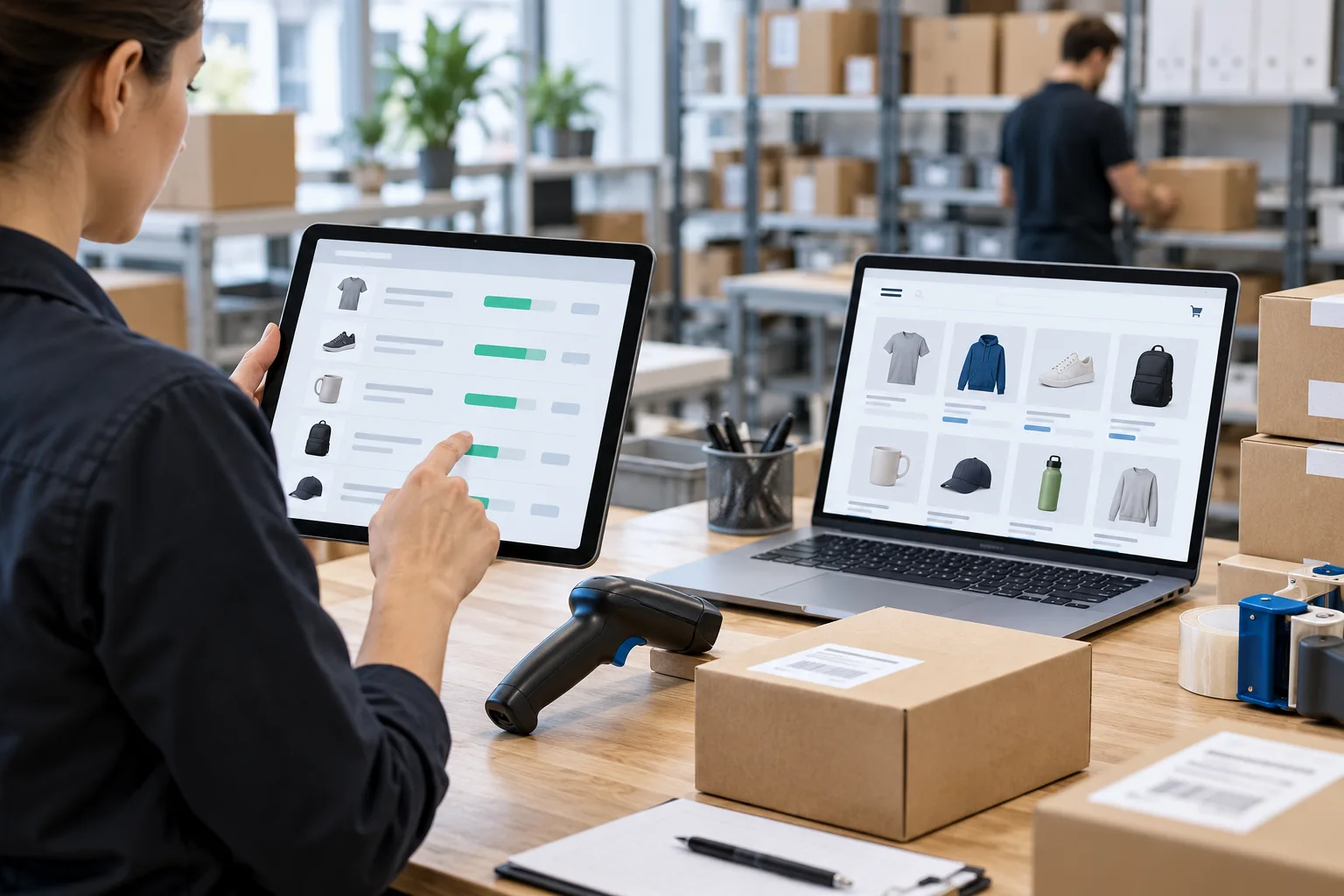 Entorno conceptual de control de inventario y tienda online